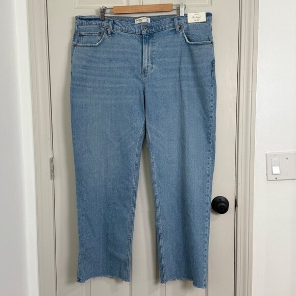 Abercrombie Fitch The Baggy Jean Womens 18 Blue Low Rise Wide Leg Relaxed Y2K - Picture 1 of 15
